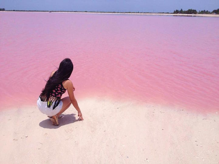 Lagoa rosa no México