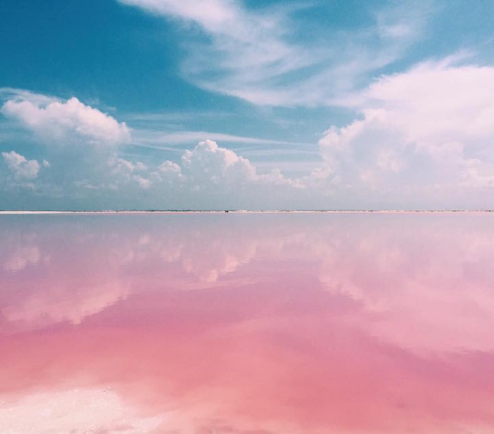 Lagoa rosa no México