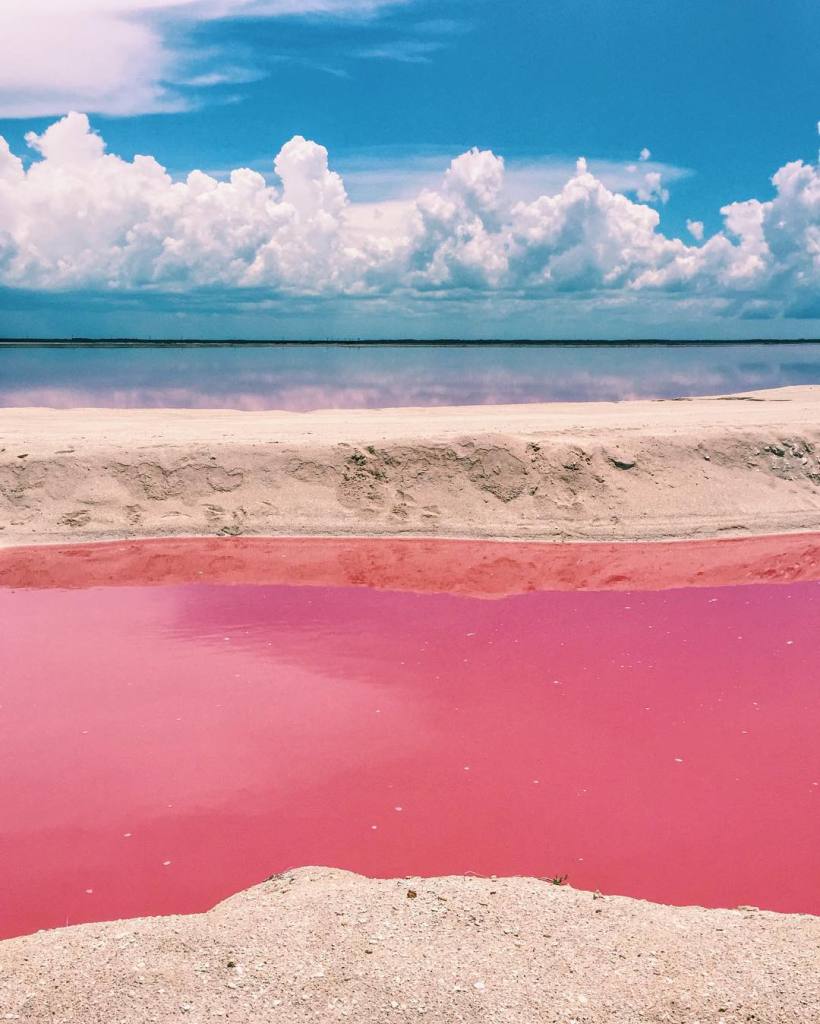 Lagoa rosa no México
