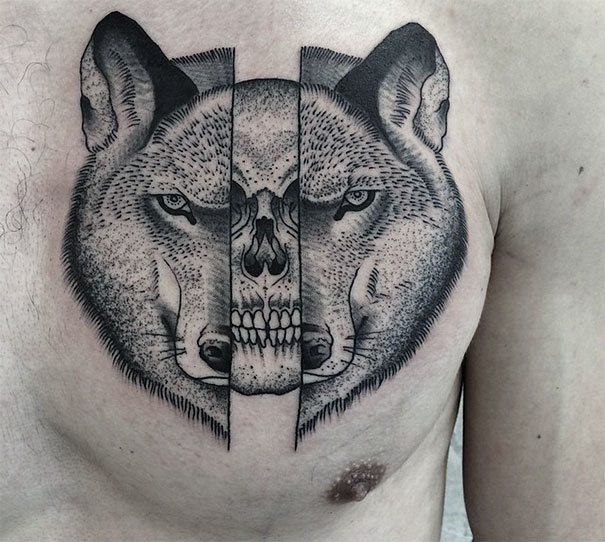 O tatuador alemão Valentin Hirsch combina simetria e elementos da natureza em tatuagens que mais parecem verdadeiras obras de arte. Olha só que animal!