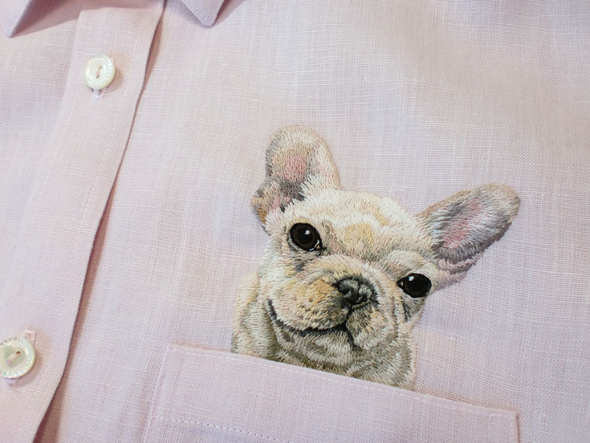 Pets bordados em bolsos