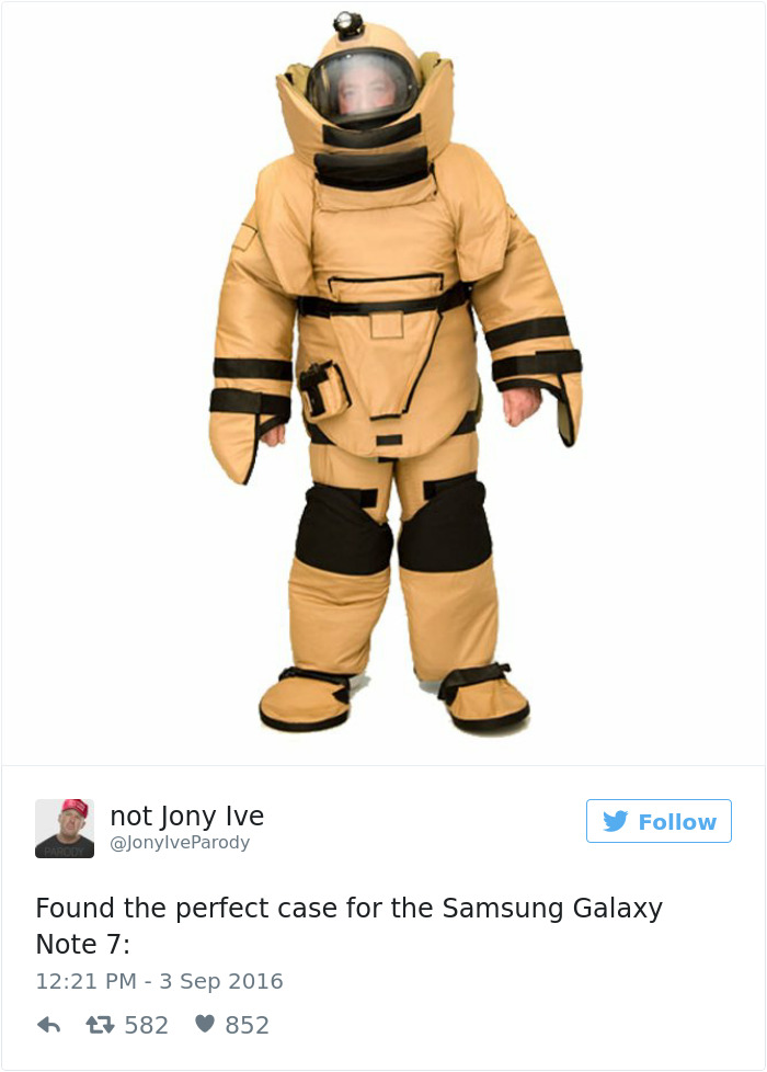 Traje correto para carregar o Galaxy Note 7