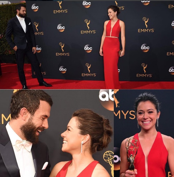  Tatiana Maslany com o namorado, o ator Tom Cullen