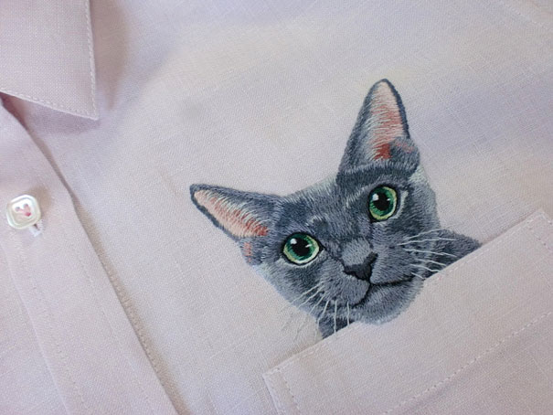 Pets bordados em bolsos