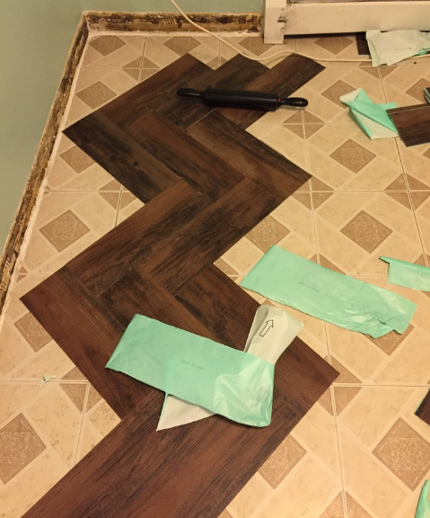 Antes: chão com piso velho
