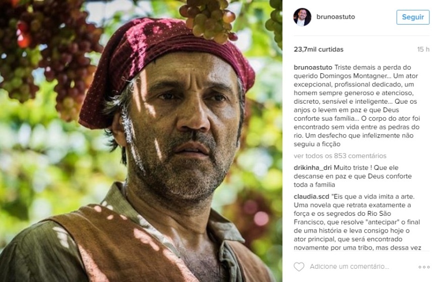 O ator morreu na tarde da última quinta-feira (15) afogado no rio São Francisco, em Canindé, Sergipe. Cantores, atores e apresentadores relembraram momentos de trabalho ao lado de Domingos e escreveram mensagens emocionadas na tentativa de entender e aceitar a tragédia.