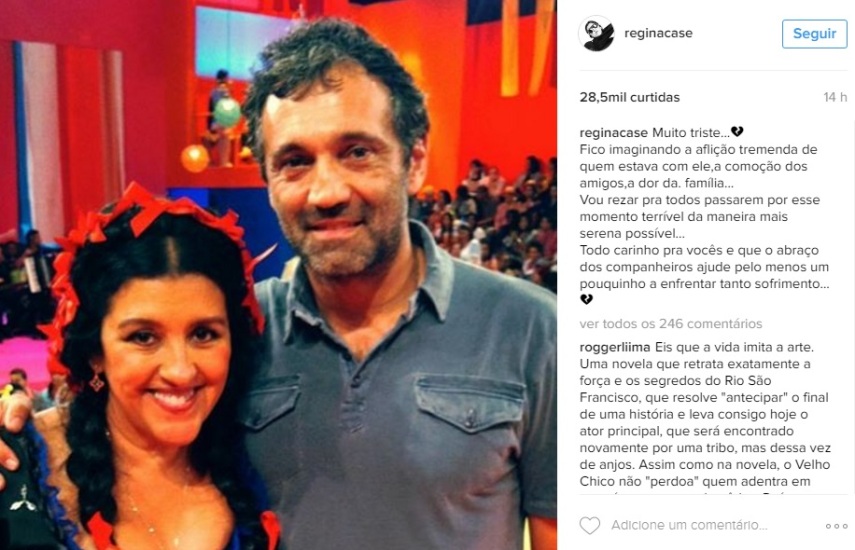 O ator morreu na tarde da última quinta-feira (15) afogado no rio São Francisco, em Canindé, Sergipe. Cantores, atores e apresentadores relembraram momentos de trabalho ao lado de Domingos e escreveram mensagens emocionadas na tentativa de entender e aceitar a tragédia.