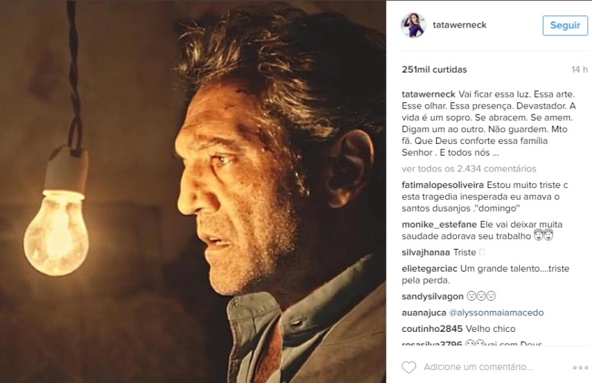 O ator morreu na tarde da última quinta-feira (15) afogado no rio São Francisco, em Canindé, Sergipe. Cantores, atores e apresentadores relembraram momentos de trabalho ao lado de Domingos e escreveram mensagens emocionadas na tentativa de entender e aceitar a tragédia.