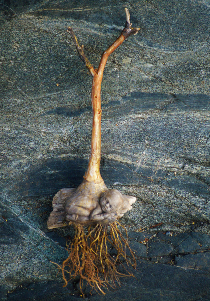 Canadense faz esculturas com troncos e elementos da natureza
