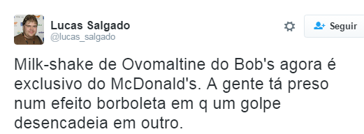 A internet não está sabendo lidar com a troca de mãos do clássico milkshake. O McDonald's acaba de anunciar que agora tem exclusividade do uso da marca no Brasil.