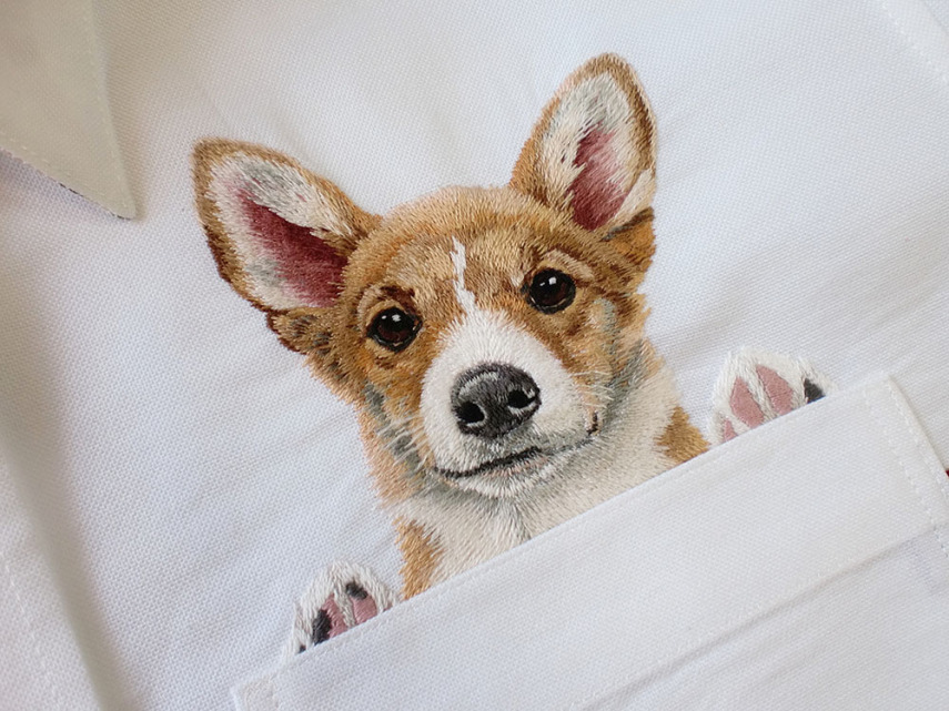 Pets bordados em bolsos