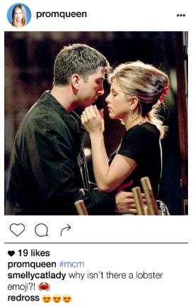 Post apaixonado e comentário da Phoebe: 