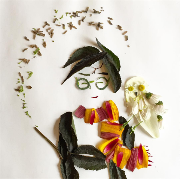 A artista botânica Bridget Beth Collins encontrou em flores e folhas a inspiração perfeita para reimaginar desenhos e personagens inusitados