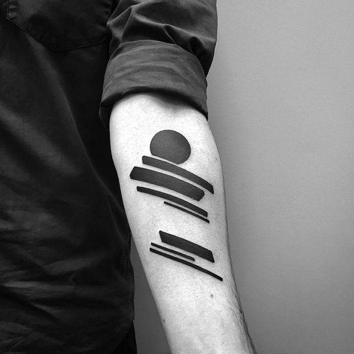 O artista russo Stanislaw Wilczynski cria tatuagens geométricas minimalistas de linhas retas e as batizou de 