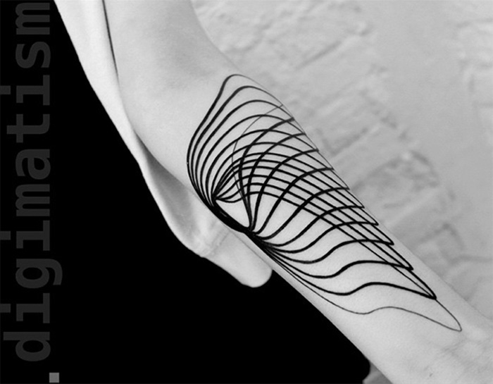 O artista russo Stanislaw Wilczynski cria tatuagens geométricas minimalistas de linhas retas e as batizou de 