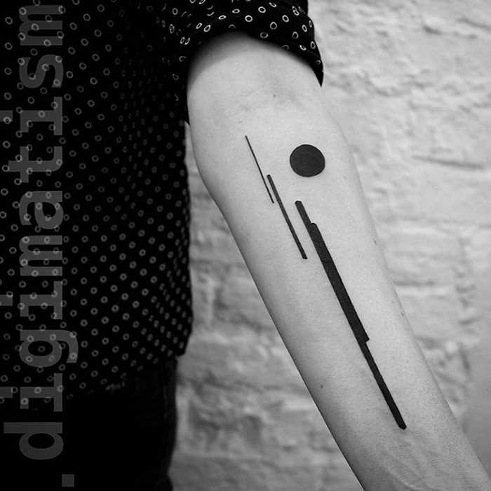 O artista russo Stanislaw Wilczynski cria tatuagens geométricas minimalistas de linhas retas e as batizou de 