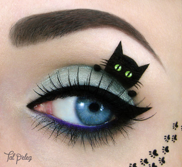O Dia das Bruxas, comemorado no dia 31 de outubro, está chegando! A proximidade da data inspirou a beauty artist Tal Peleg, e ela criou inacreditáveis maquiagens usando seus próprios olhos como verdadeiras telas de arte.
