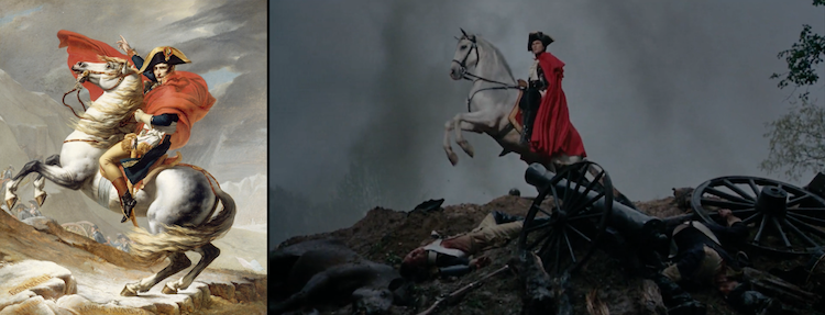 Jacques-Louis David, Napoleon Crossing the Alps (1801) e Sofia Coppola, Marie Antionette (2006)