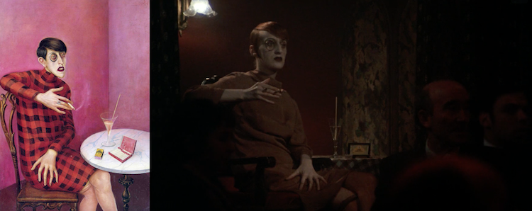 Otto Dix, Portrait of the Journalist Sylvia von Harden (1926) e Bob Fosse, Cabaret (1972)