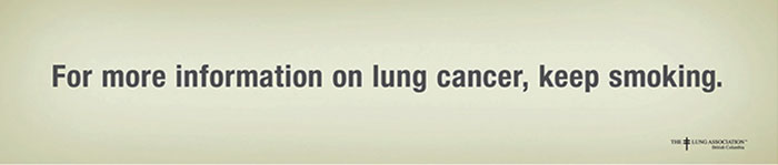 Para mais informações sobre câncer de pulmão, continue fumando