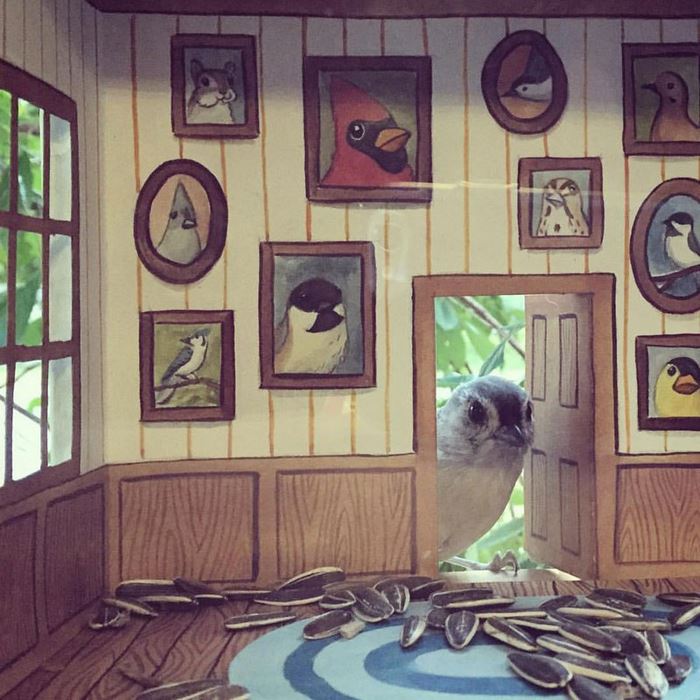 A ilustradora Jada Fitch, de Portland, nos Estados Unidos, cria pequenas e incríveis casas paras seus amigos pássaros, que estão sempre passando na sua casa para uma visita