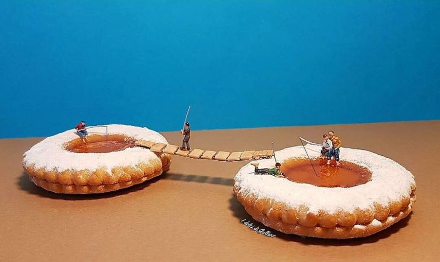 Matteo Stucchi é um chef pâtissier de Monza, na Itália, que cria mundos em miniatura para deixar as suas sobremesas ainda mais incríveis. Para acompanhar as criações, é só seguir o italiano no Instagram @idolcidigulliver