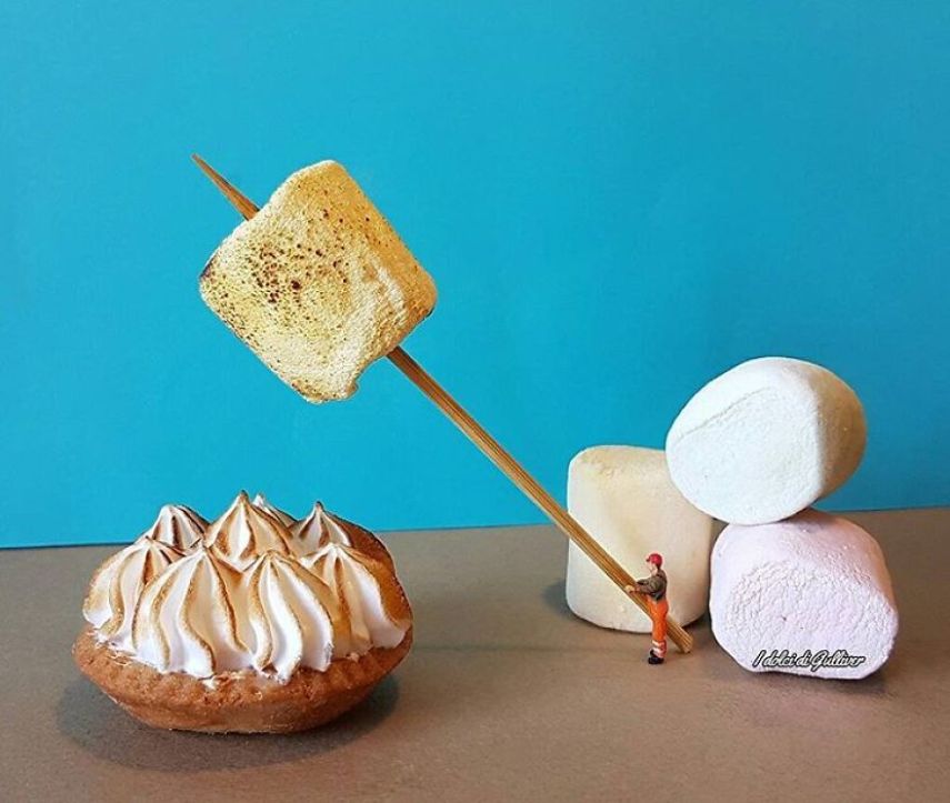 Matteo Stucchi é um chef pâtissier de Monza, na Itália, que cria mundos em miniatura para deixar as suas sobremesas ainda mais incríveis. Para acompanhar as criações, é só seguir o italiano no Instagram @idolcidigulliver