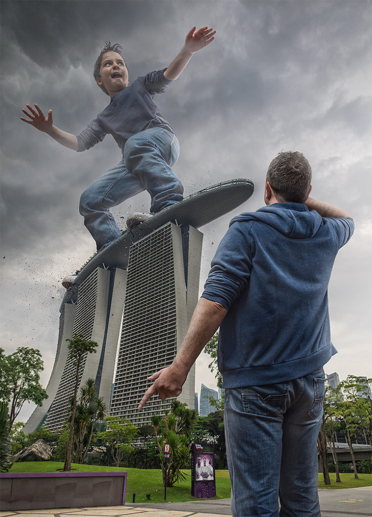 Adrian Sommelin exercita imaginação fazendo montagens do filho com Photoshop