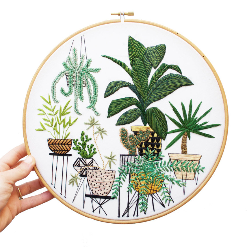 Artista dos EUA cria bordados inspirados no universo das plantas