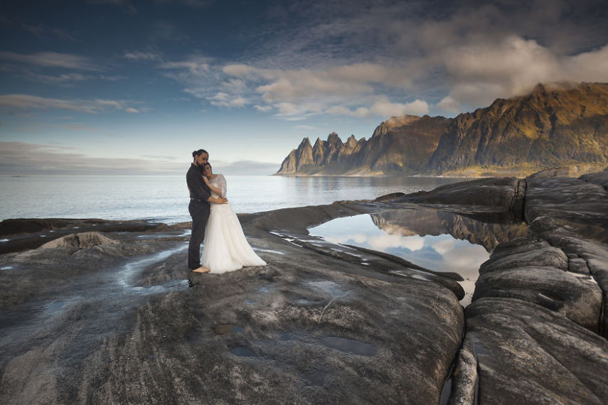 Este casal viajou pela Noruega e Suécia por 45 dias após o casamento