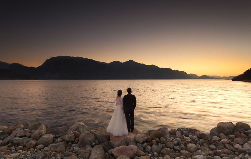 Este casal viajou pela Noruega e Suécia por 45 dias após o casamento