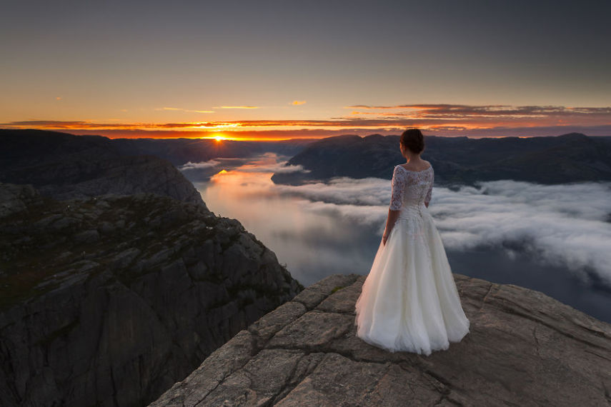 Este casal viajou pela Noruega e Suécia por 45 dias após o casamento