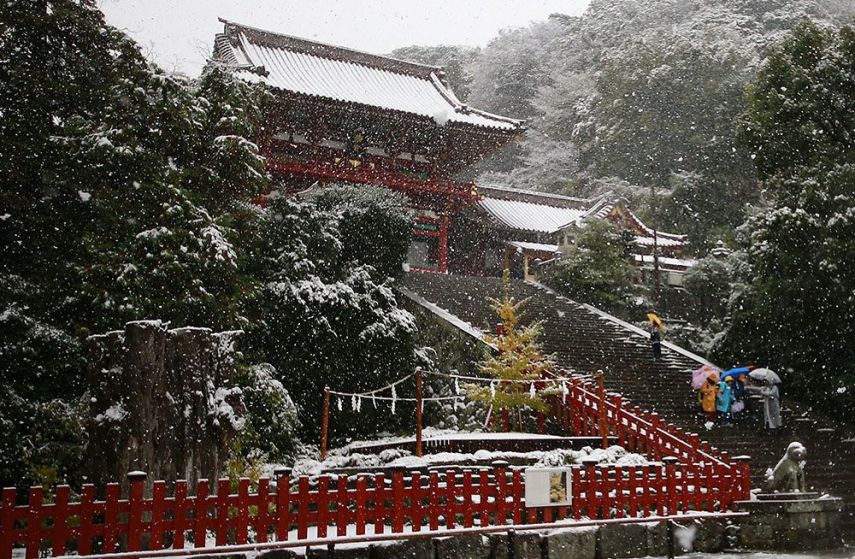 A capital do Japão amanheceu coberta por neve. Uma novidade, já que a cidade não via neve no mês de novembro, que ainda é outono, há 54 anos.