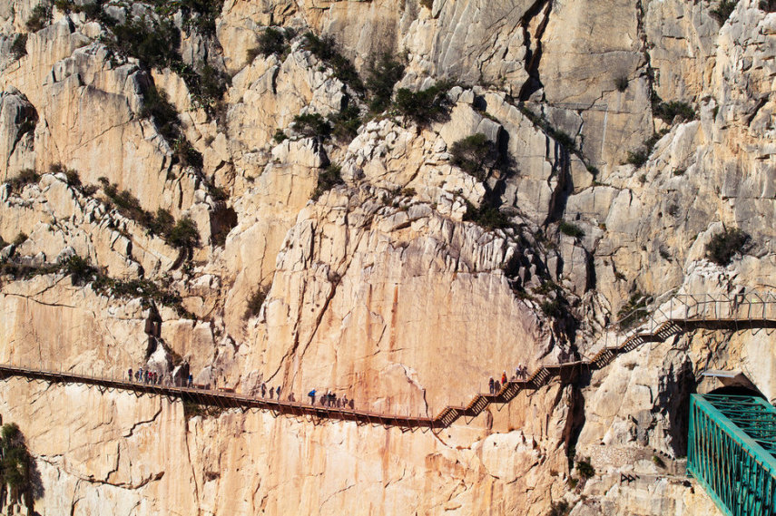 Parte do percurso do 'Caminito del Rey', em Málaga, na Espanha