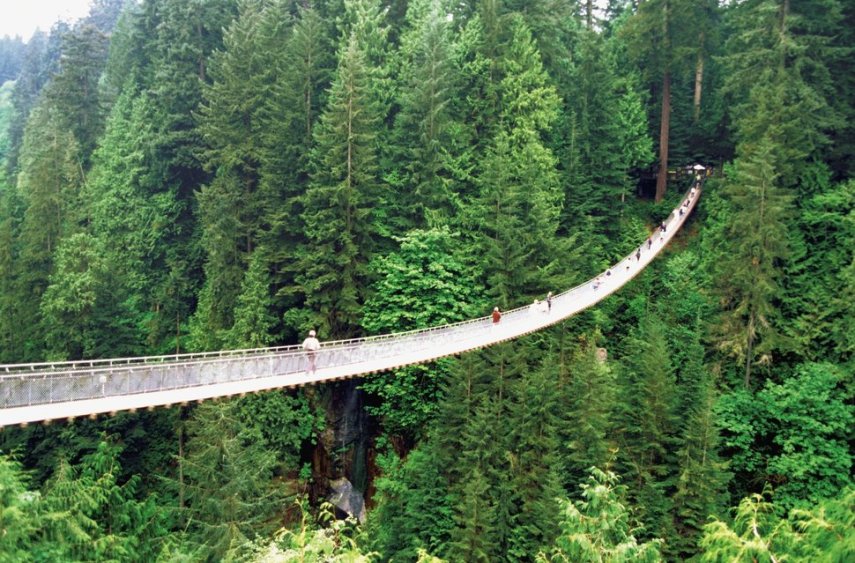 Longa ponte em Vancouver, no Canadá