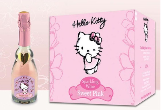 Vinho da Hello Kitty.