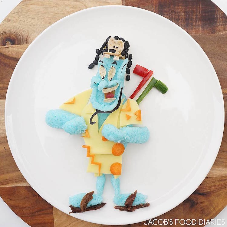 Laleh Mohmedi capricha nos pratos para que o filho Jacob, de 4 anos, tenha uma alimentação saudável. Cada um leva mais ou menos 35 minutos de montagem. Coragem, hein?