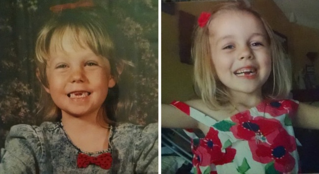 Mãe e filha, dois sorrisos com diferença de 20 anos