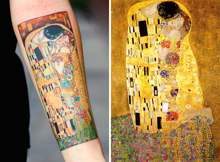 Gustav Klimt (1862-1918) é um dos mais renomados pintores da Art Nouveau e vem inspirando tatuagens de várias pessoas por aí