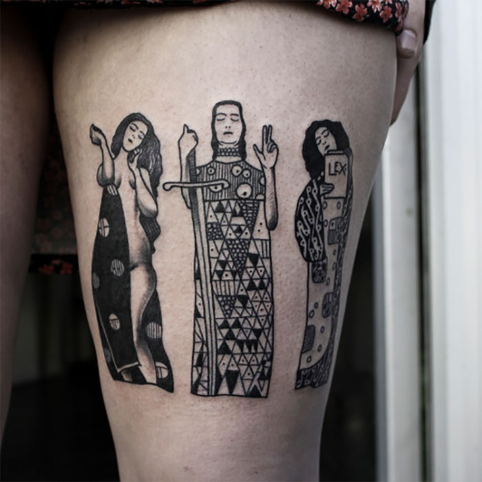 Gustav Klimt (1862-1918) é um dos mais renomados pintores da Art Nouveau e vem inspirando tatuagens de várias pessoas por aí