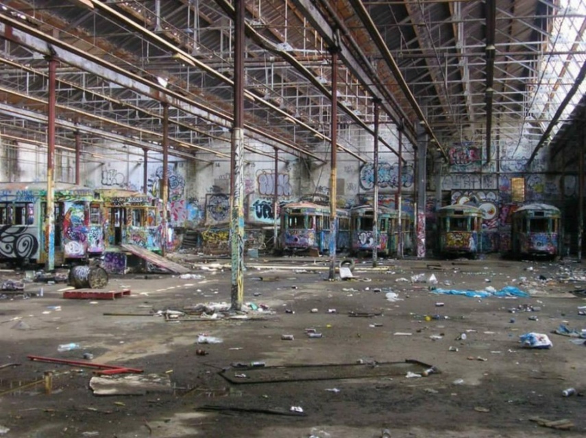 Uma estação de trem, na Austrália