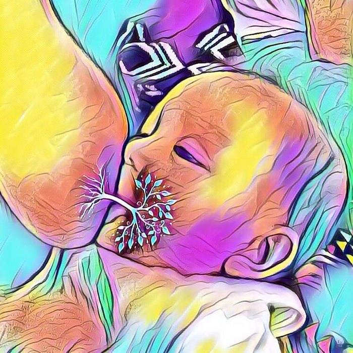 Aplicativo permite efeito que transforma selfie de amamentação em obra de arte