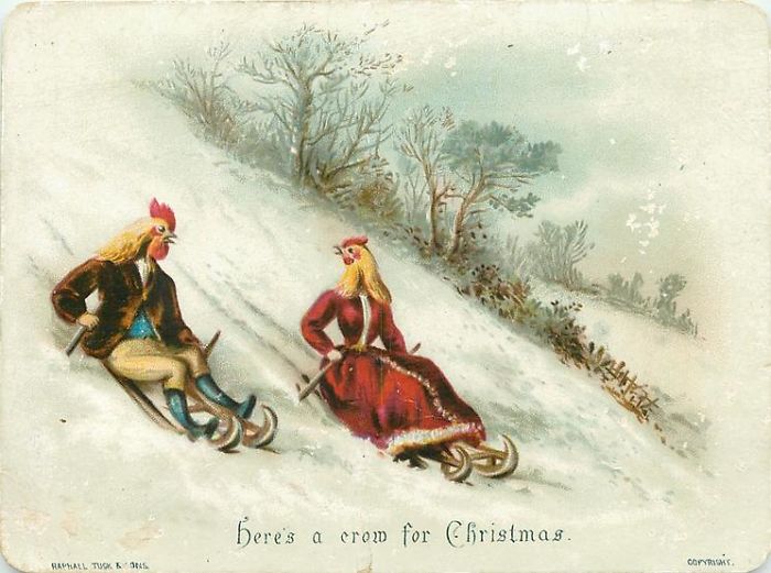 Na Era Vitoriana, o pessoal achava ~normal~ trocar cartões e Natal sinistros que nem esses daqui