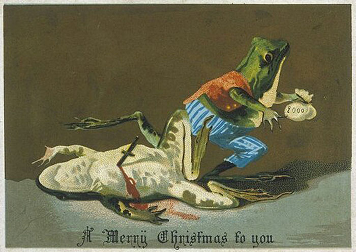 Na Era Vitoriana, o pessoal achava ~normal~ trocar cartões e Natal sinistros que nem esses daqui