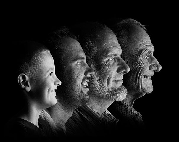 Retratos de famílias reúnem gerações