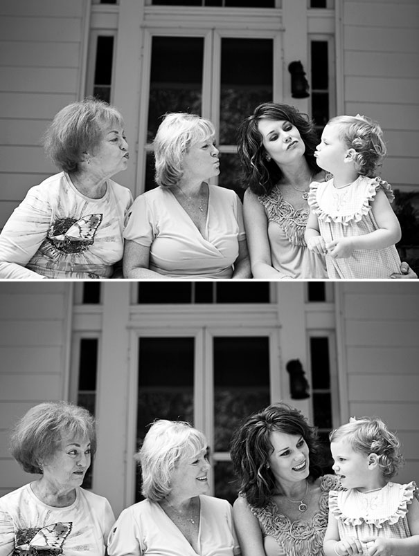 Retratos de famílias reúnem gerações
