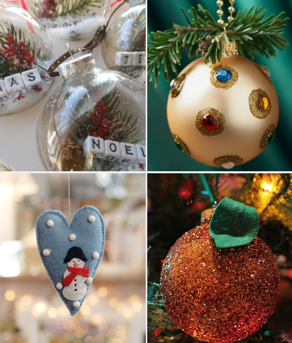 Diferentes formas de você mesmo criar bolas de Natal