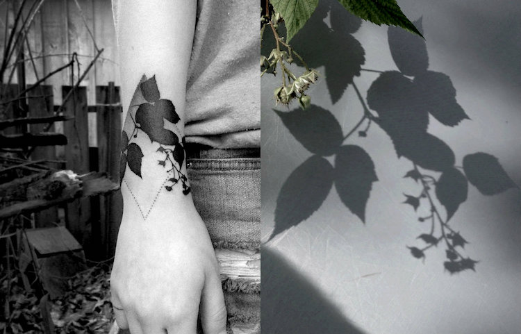 Tedd Hucks aproveita as sombras delicadas para criar stencils de tattoo lindões e únicos. Olha que demais!