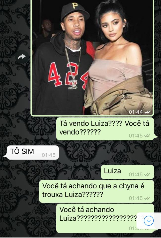 Alguém decidiu explicar como funciona a família Kardashian-Jenner por mensagens de Whatsapp