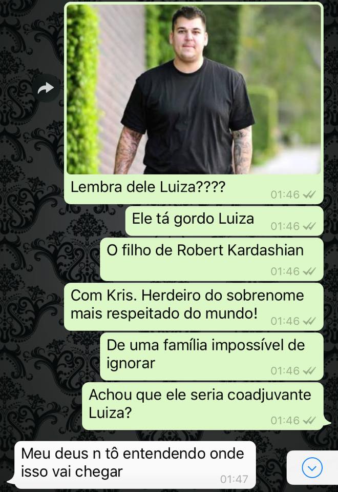 Alguém decidiu explicar como funciona a família Kardashian-Jenner por mensagens de Whatsapp